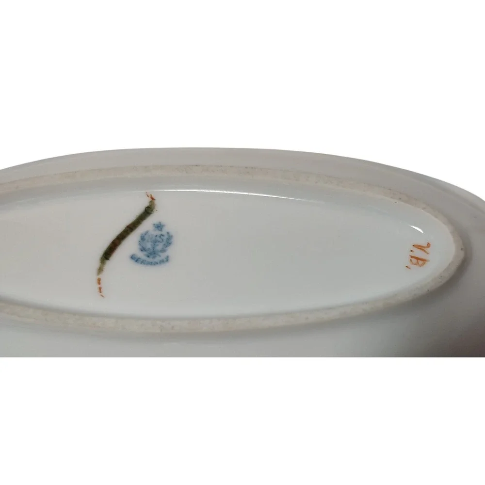 Antique‎ RS Reinhold Schlegelmilch Dish Germany Pickle Celery Oblong Floral SEE